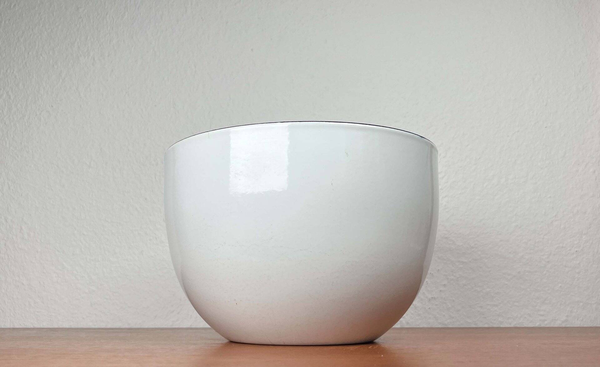 Mid-Century Modern Danish Large White Enamel Bowl, 1960s
