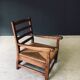Rustic Oak & Rush Armchair, France, 1930s