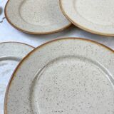 8 Petites Assiettes en grès moucheté Tulowice mid century XXe