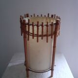 Lampe rotin Louis Sognot design 50's 60's