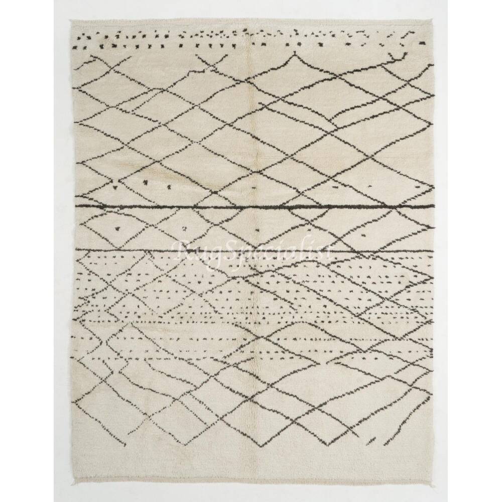 Modern Handknotted Moroccan Azilal style Rug, 100% Wool, Custom Options Available