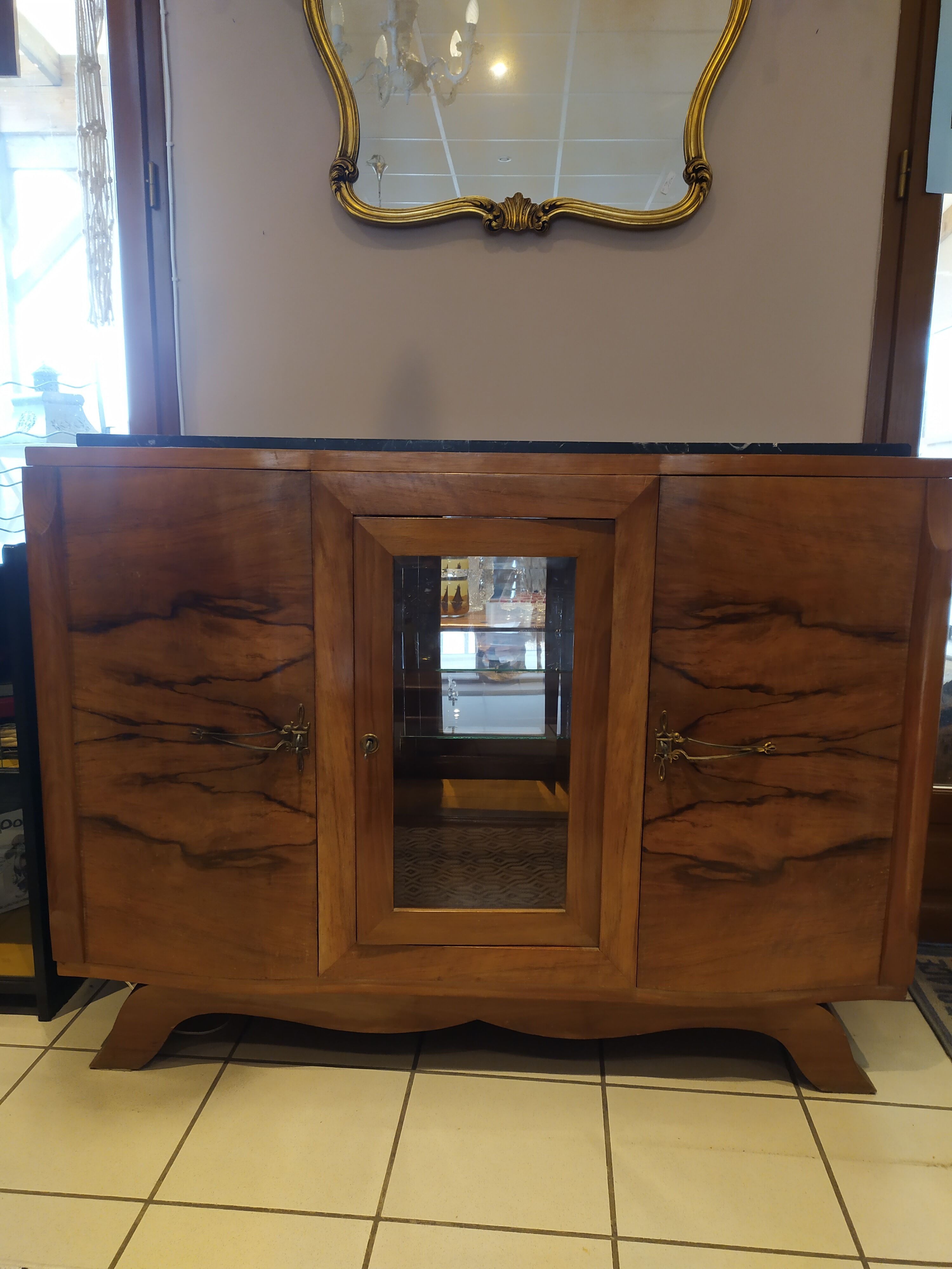 Art deco buffet on marble