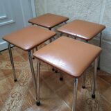Set of 4 vintage stools from the 70s