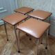 Lot de 4 tabourets vintage années 70
