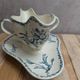 Antique sauce boat in Lunéville ironstone – Marguerite model – Blue decoration