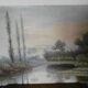 Oil on old landscape panel