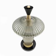 Pair of Mushroom-shaped Table Lamps Murano Glass and Brass