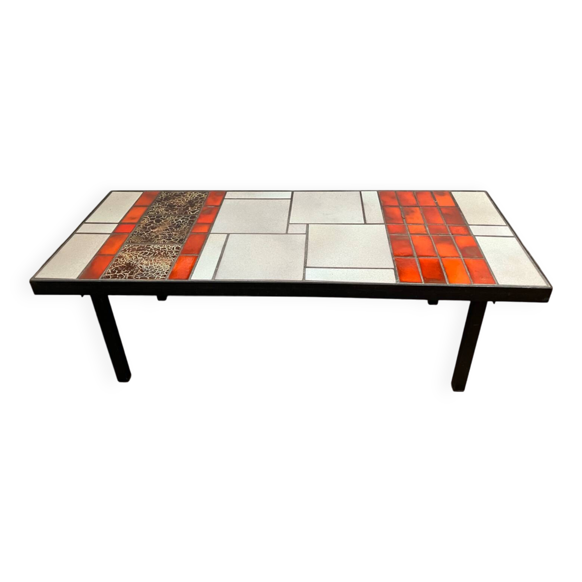Table fer forgé carreaux
