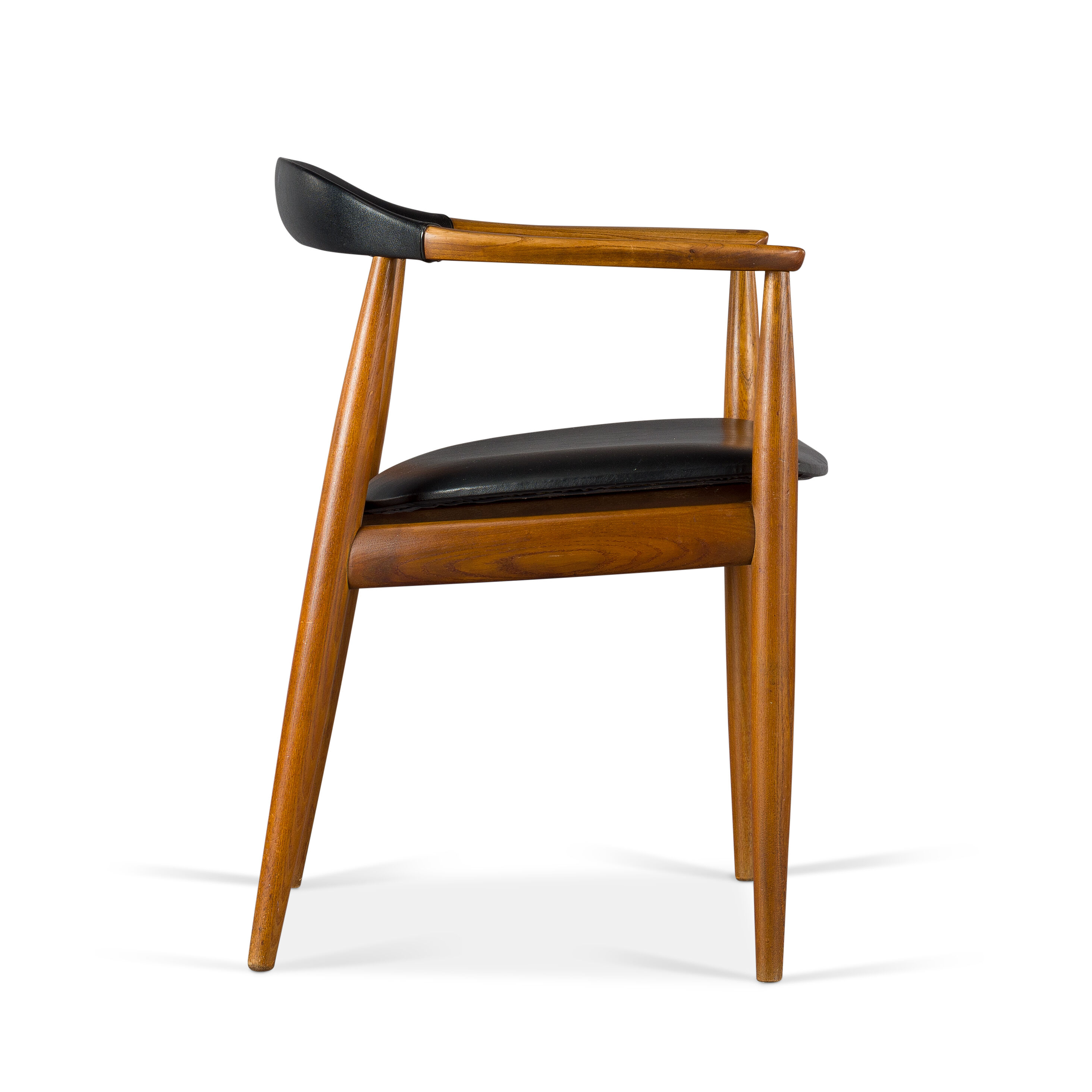 Danish elm & leather armchair by Illum Wikkelsø for Niels Eilersen, 1950s
