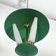 Mid-Century green three opaline glasses lantern. Italy 1950s