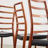 Ensemble de 4 chaises de salle à manger modèle 82 par Niels Otto Moller pour JL Mollers, 1971