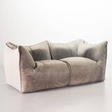 Mario Bellini 2-Seat Le Bambole Sofa for C&B Italia in Leather & Fabric 70s
