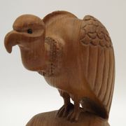 Unusual Pair of Vintage Hand-Carved Vulture on a Rock Wooden Bookends