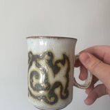 Set of vintage Duncan Ceramics glazed stoneware mugs made in Scotland Style