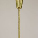 Lustre vintage par JT Kalmar / Vienne années 1960 / Blocs de verre dépoli et base en laiton du milieu du siècle