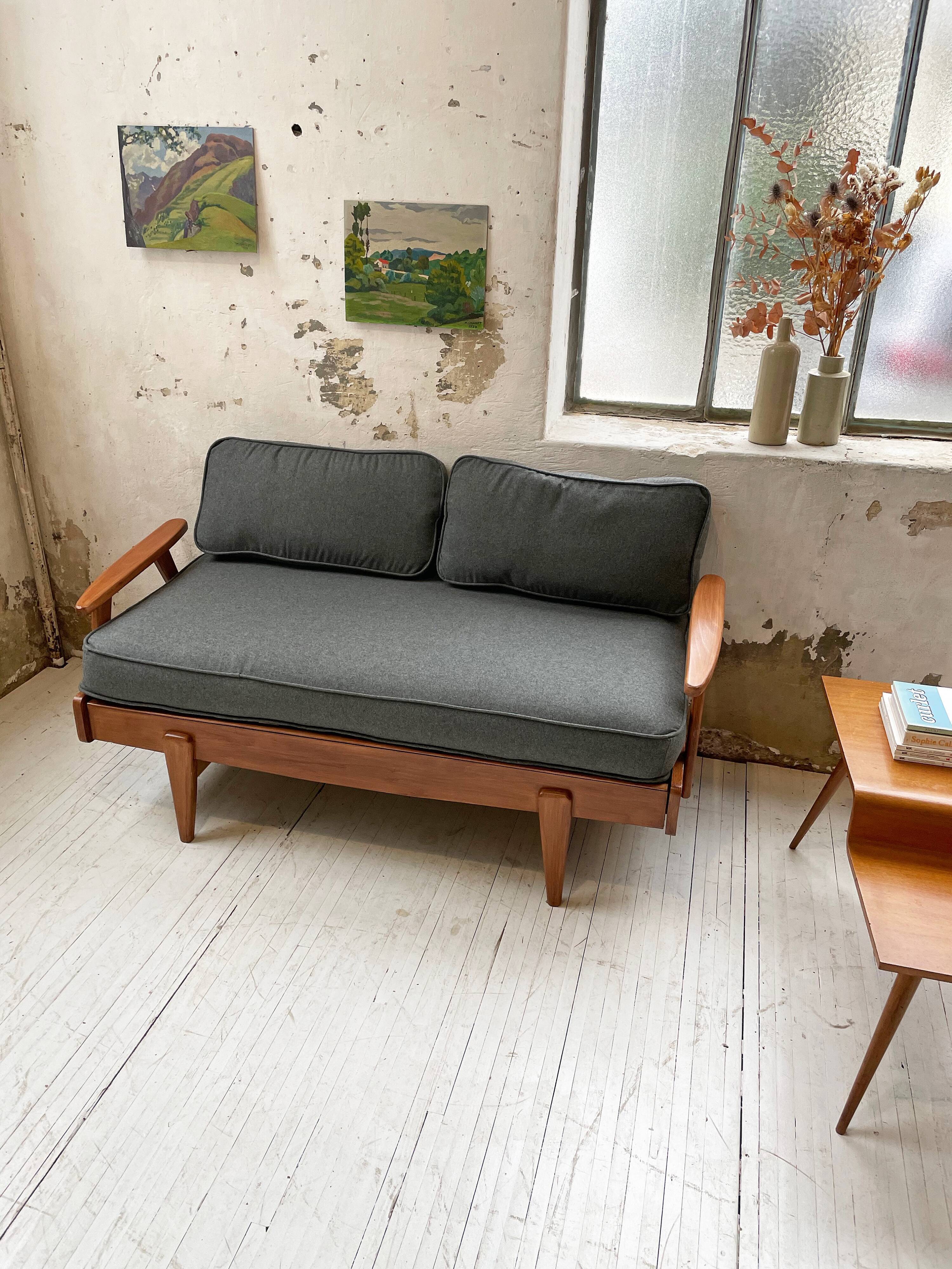 Daybed expandable Scandinavian 2-seater bench