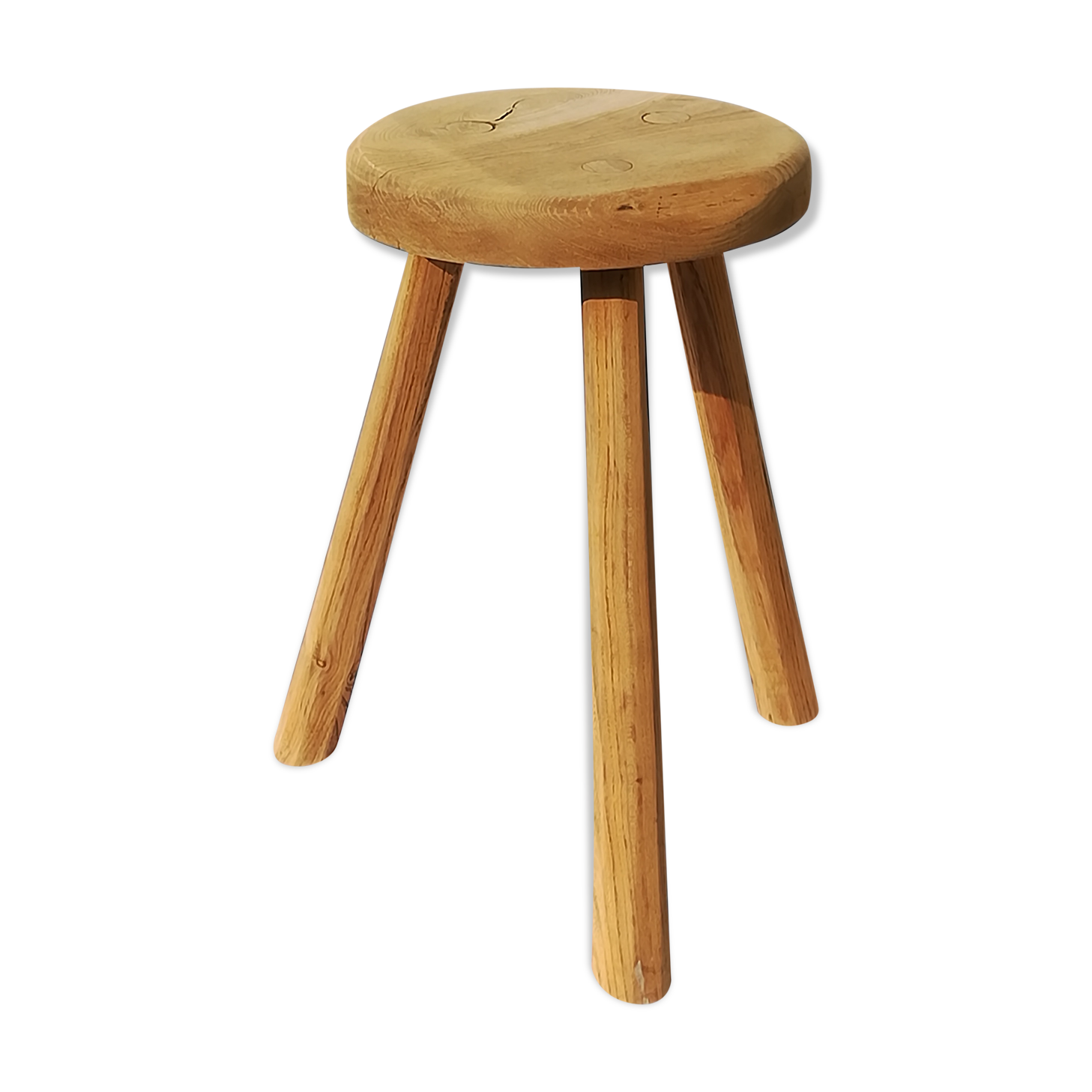 Crude wooden tripod stool