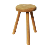 Tabouret tripode en bois brut