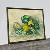 Still life painting of squash and pitcher
