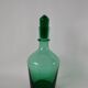 Set of a carafe and 4 designer glasses in green glass from the 70s