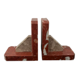 Pair of Art Deco Red Marble Bookends