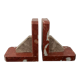Pair of Art Deco Red Marble Bookends