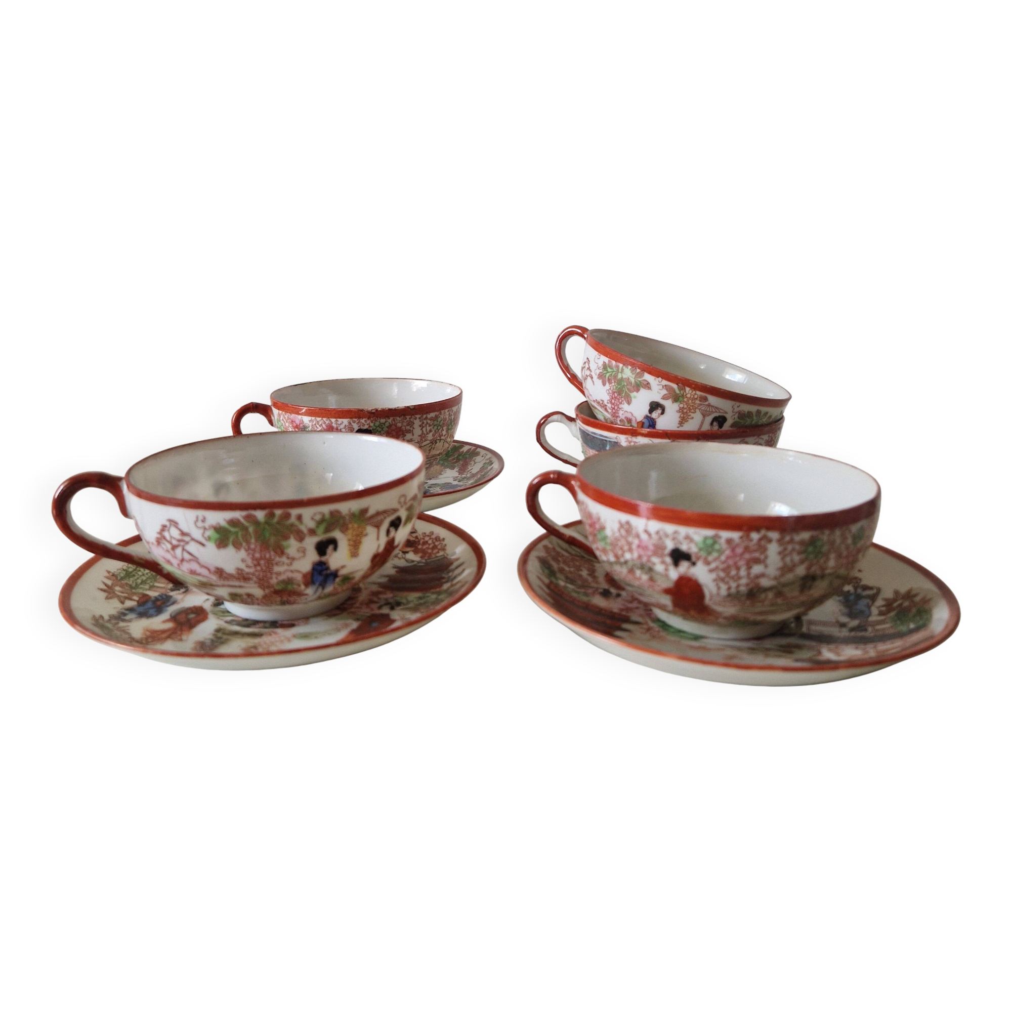 Set of 5 Japanese cups