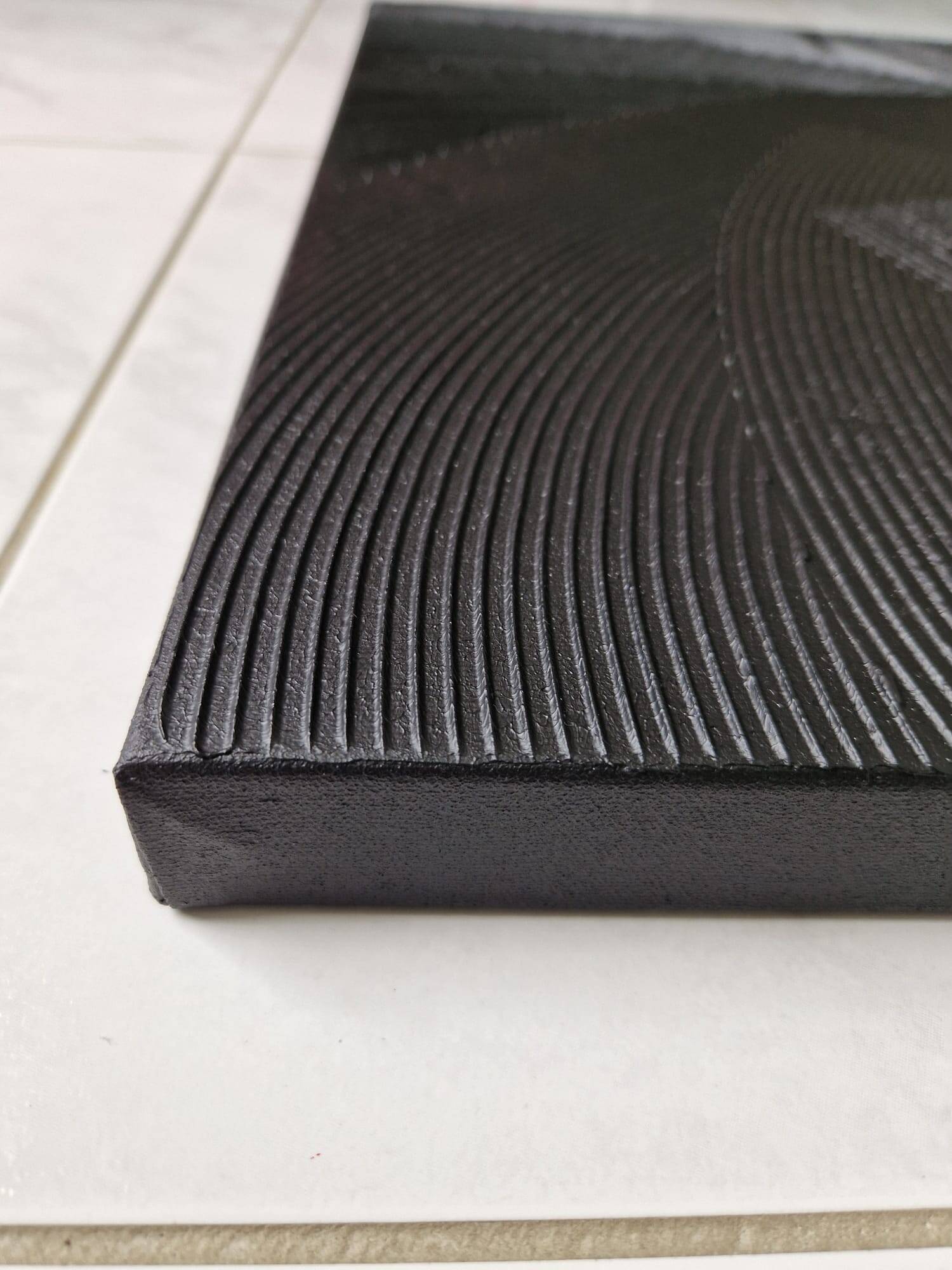 Minimalist monochrome abstract painting in black