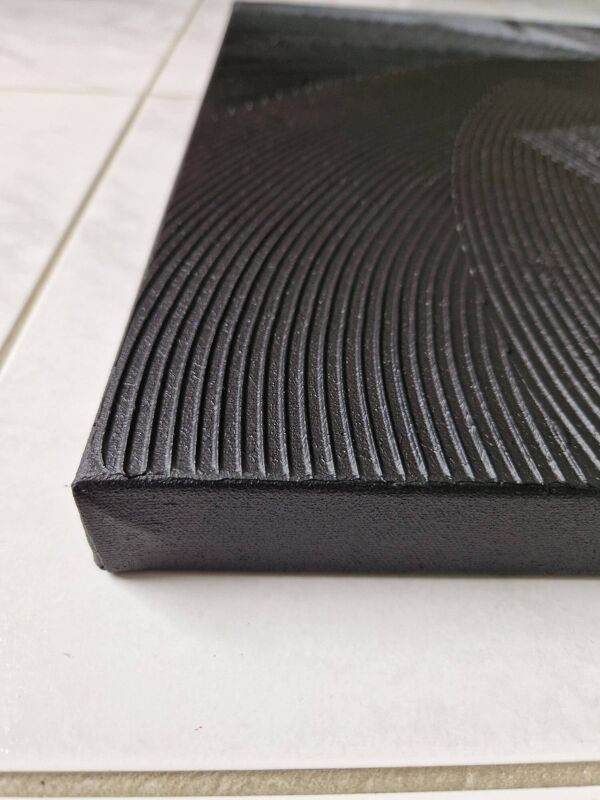 Tableau peinture abstraite monochrome minimaliste noir