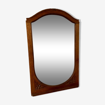 Rounded Art Deco wooden mirror