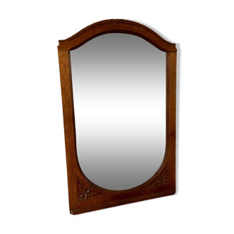 Rounded Art Deco wooden mirror