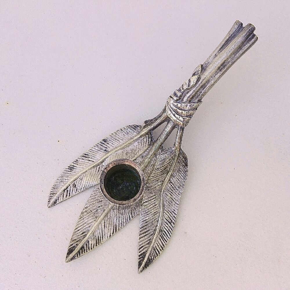 Silver bronze hand candle holder XIXth