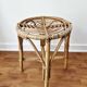 Vintage rattan stool in bohemian retro style - 1950s/1960s -