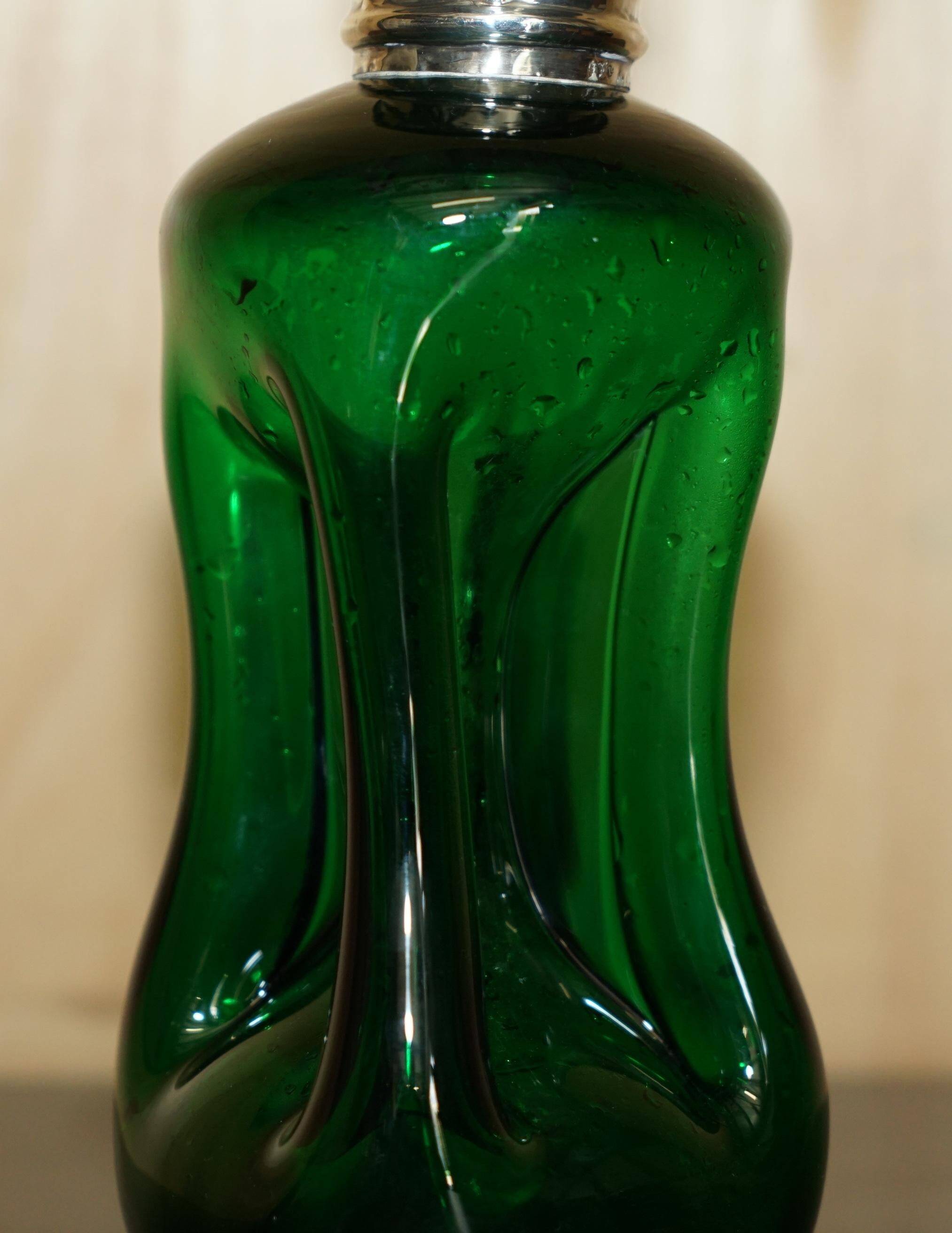 Antique wine carafe 1904 with sterling silver neck