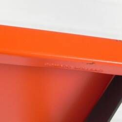 Tomado Holland - A. Dekker wall shelf, orange and black, 1970s