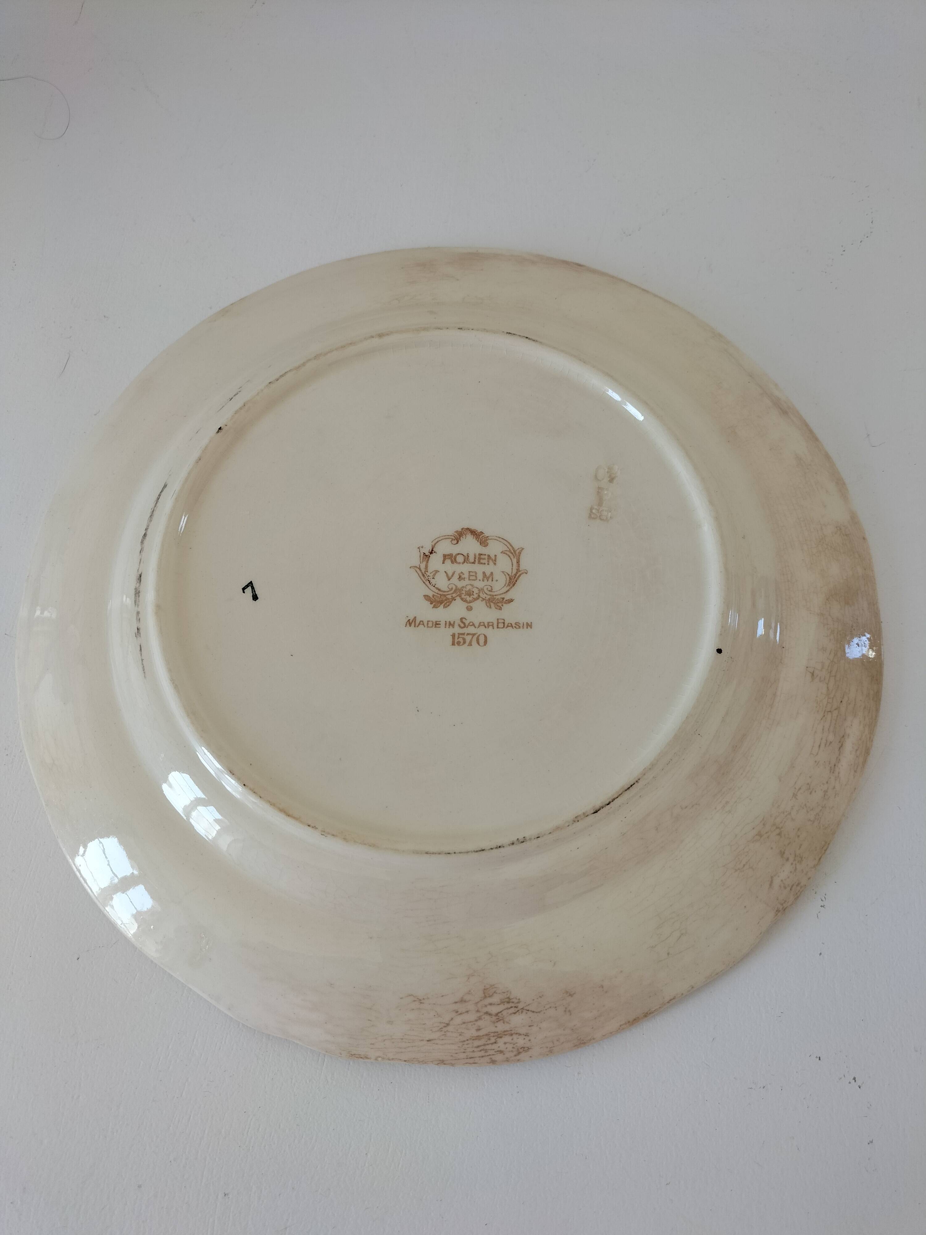 Assiette vintage Villeroy & Boch modèle Rouen