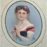 Rectangular frame, nineteenth century medallion portrait