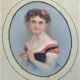 Cadre rectangulaire, portrait médaillon XIXème