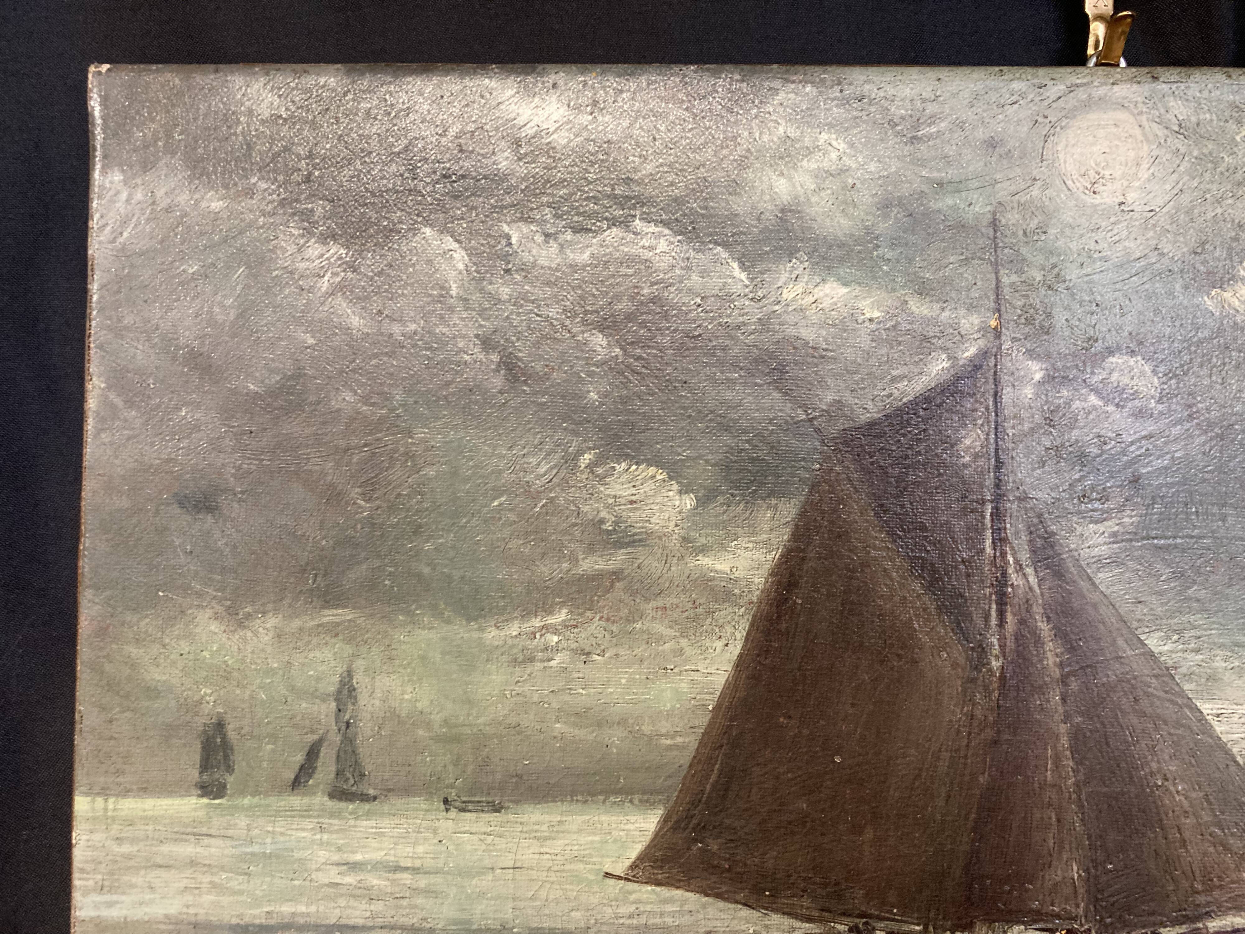 Huile sur toile, Le Vieux Gréement, Marine signée et datée