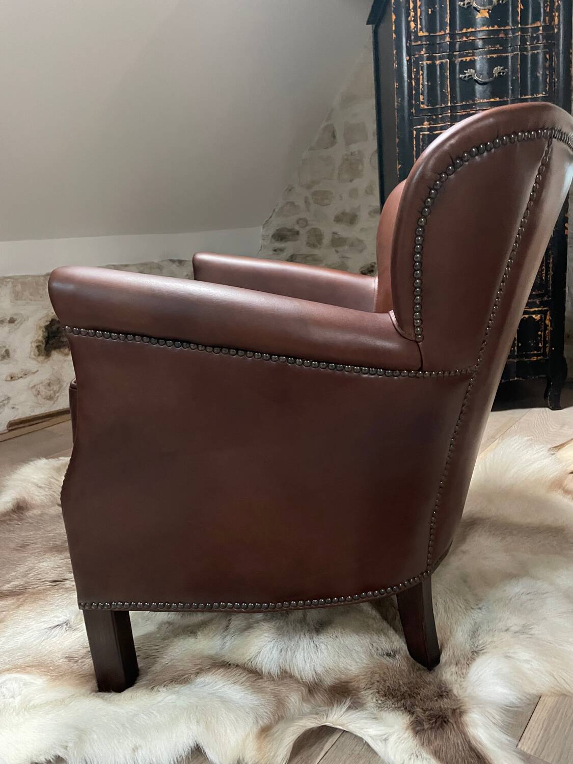 Fauteuil club en cuir