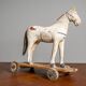 Antique Wooden Toy Horse on Wheels, Early 20th Century