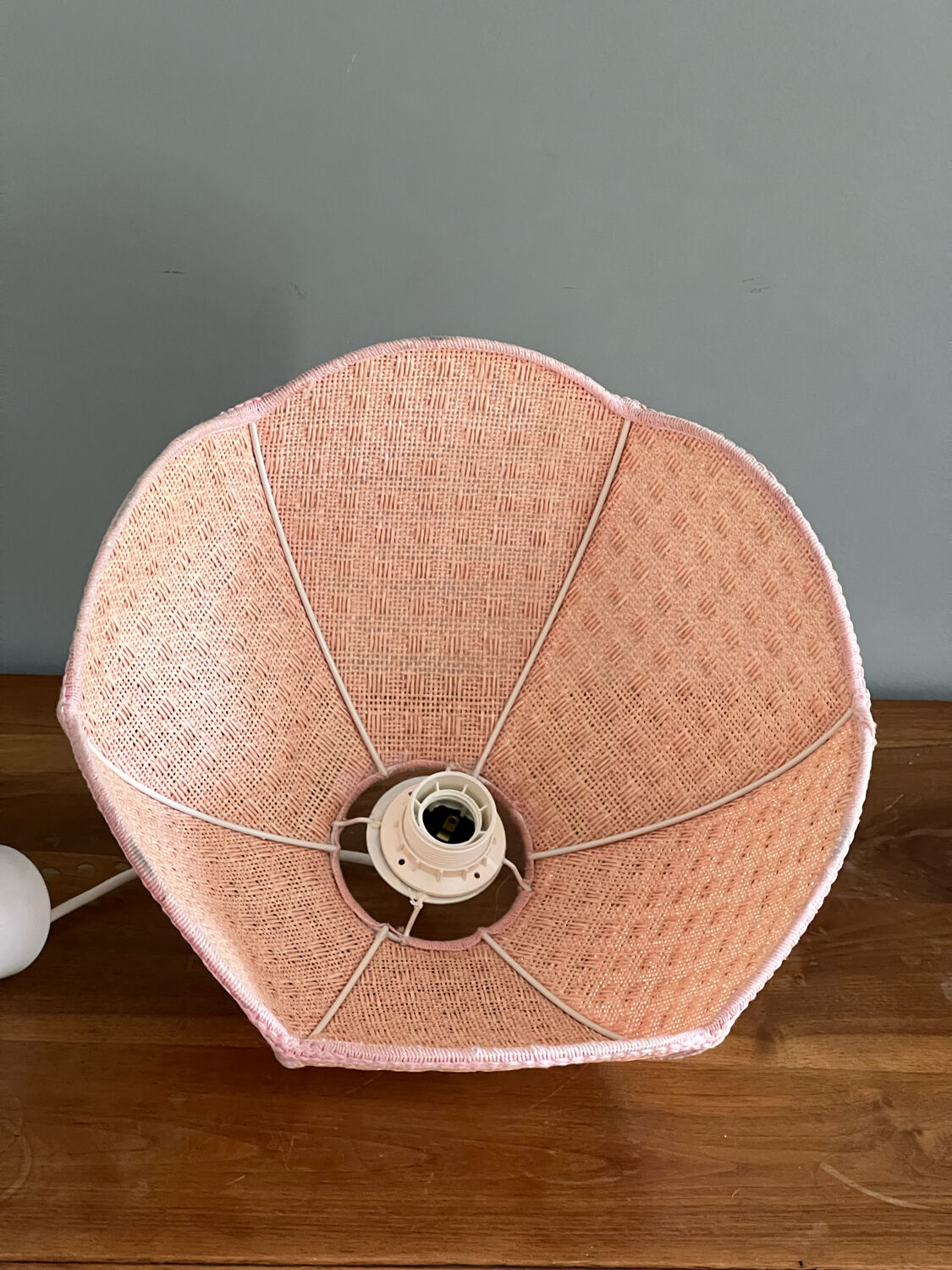 Vintage suspension in raffia and fabrics