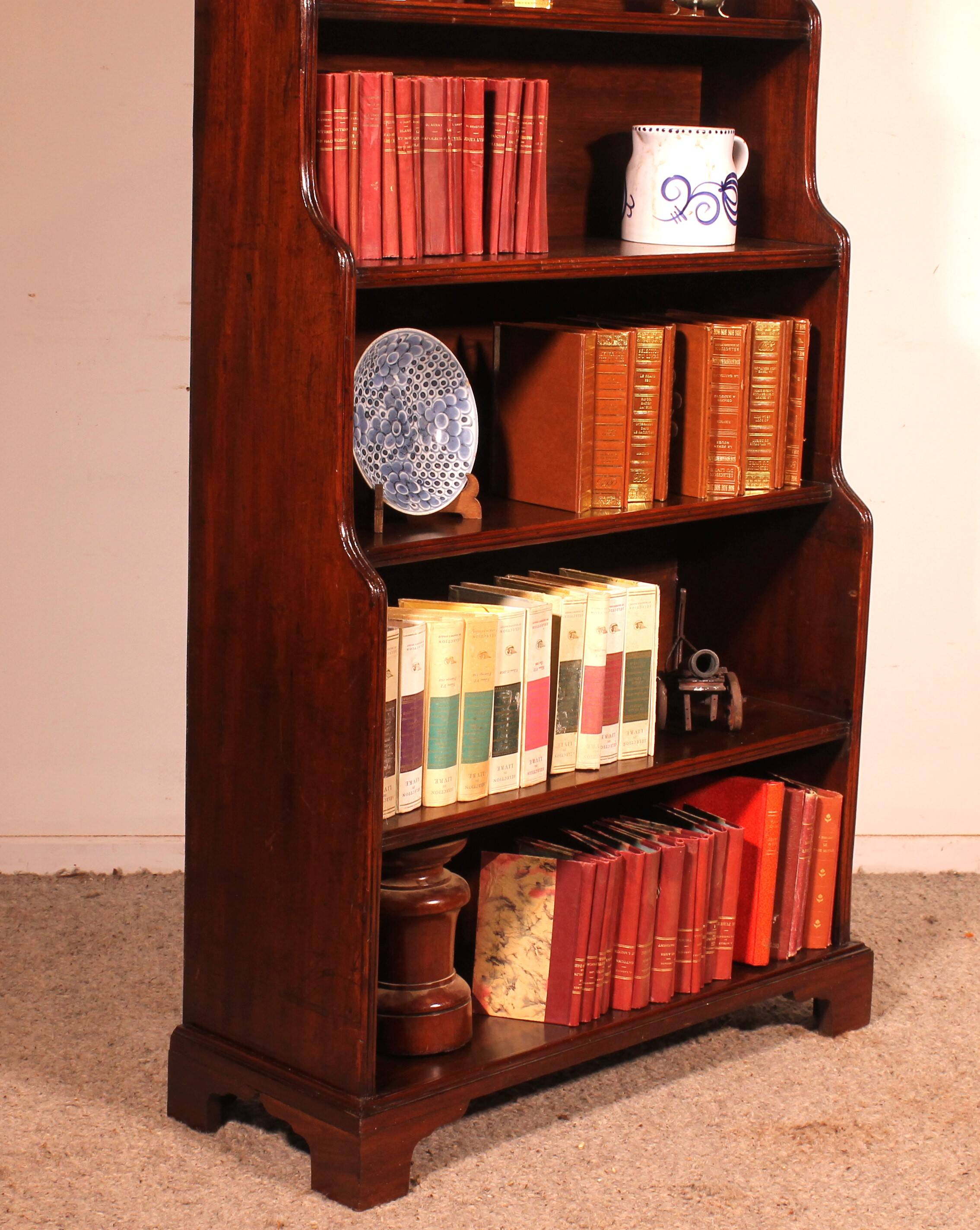 19th Century Mahogany Waterfall Bookcase