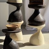 Pawn Brown - Stool, side table in the shape of a brown pawn.