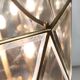 Vintage handmande octagonal glass and brass pendant lantern, Italy