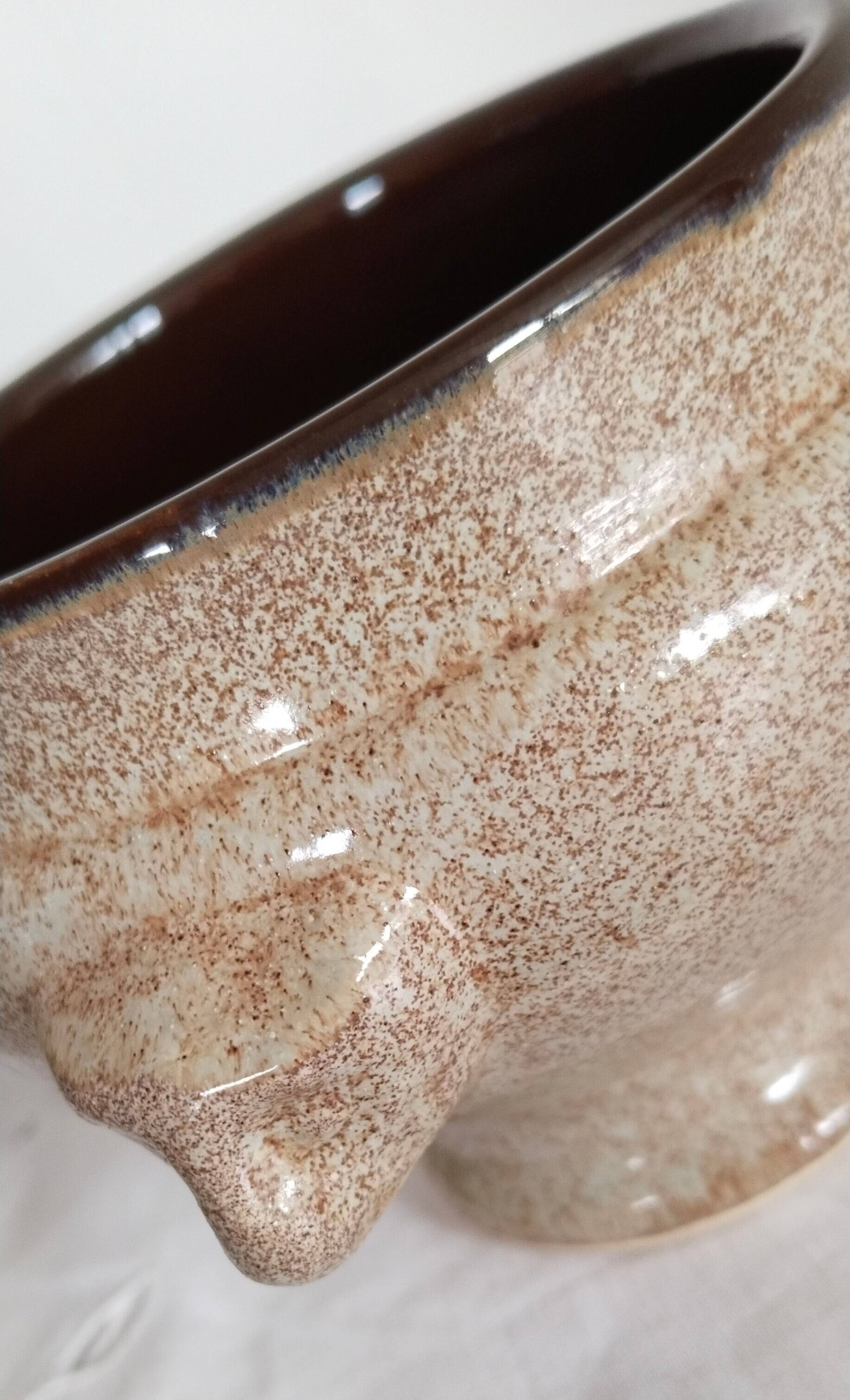 4 Vintage Ceramic Lion Head Onion Soup Bowls