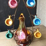 Vintage Vallauris ceramic liquor service