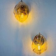 Pair of "Leaf" Murano pink glass wall sconces, Italy, 1970s
