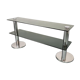 Console table in chromed steel and smoked glass of the 70s vintage