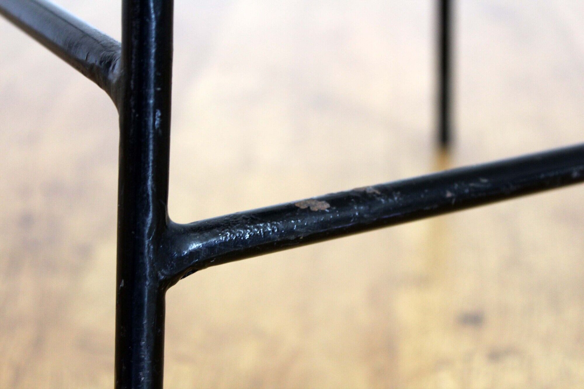Stool metal and wicker of the years 50